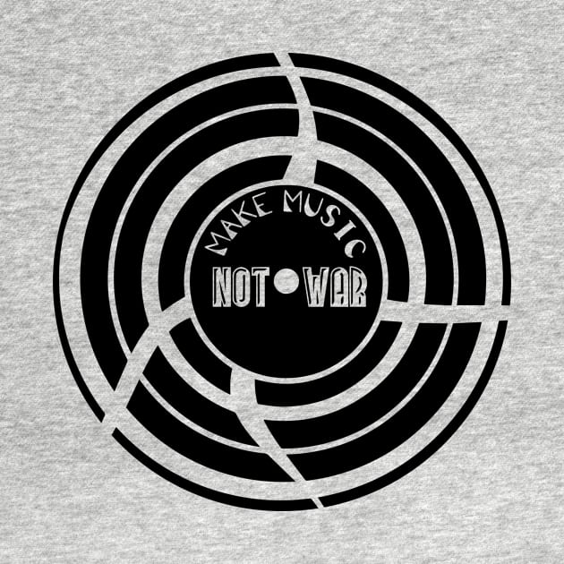 Make Music Not War (Black) by Graograman